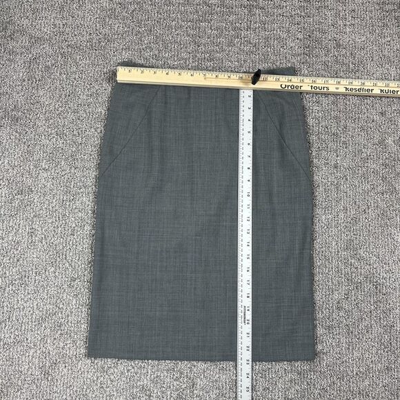Theory Skirt Womens Two Gray Wool Blend Pencil Career Office Capsule Minimal USA - Picture 5 of 9